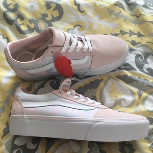 Pink and white Vans